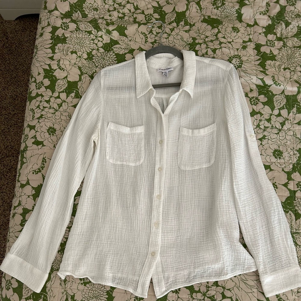 Calvin Klein Cotton Gauze Blouse
